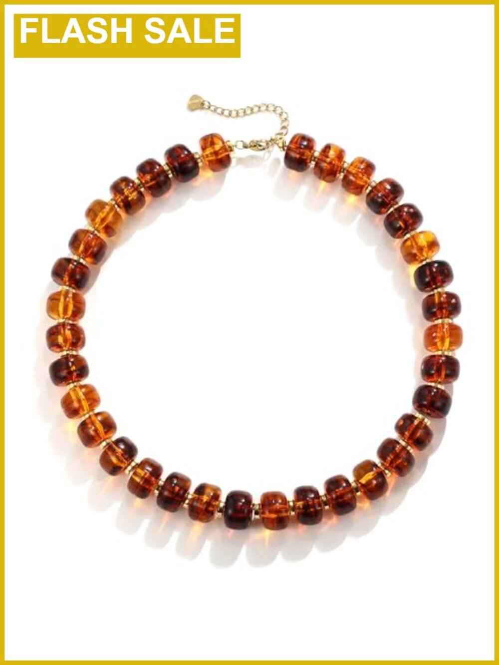 Chunky Resin Beaded Choker Necklace Adjustable Boho Beach Surfer Jewelry
